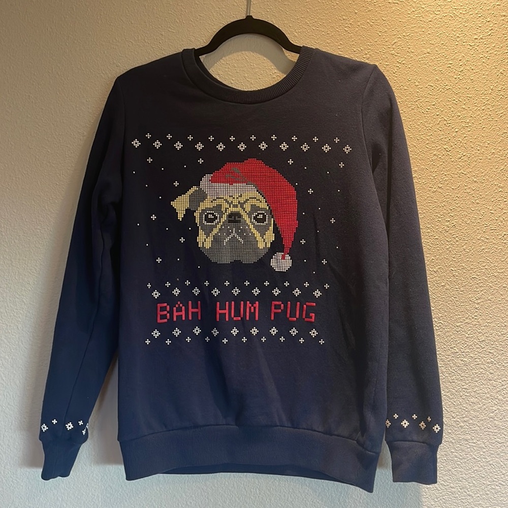 BAH HUM PUG XMAS SWEATER